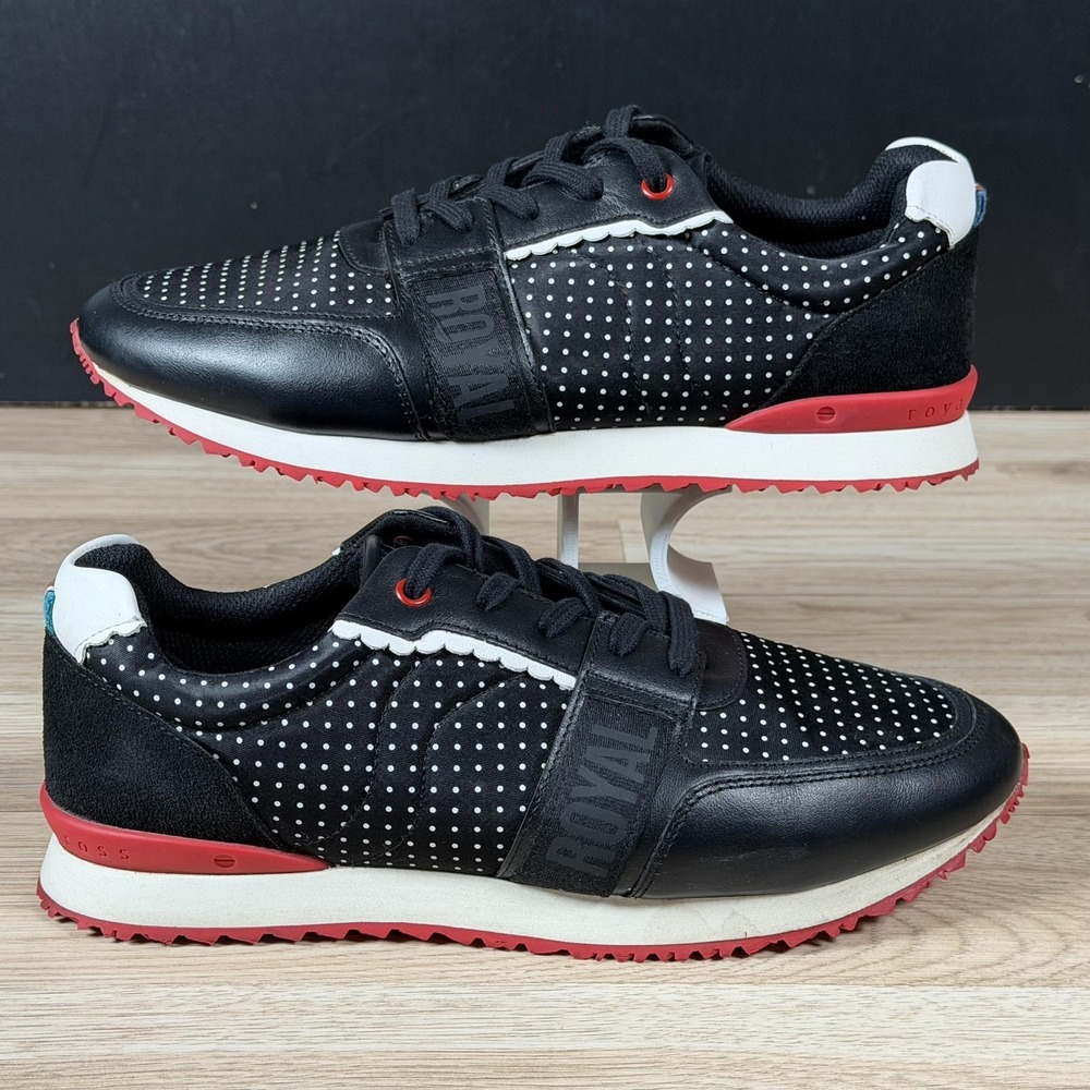 Royal Albartross Shoes Womens Size 10 10.5 Black Red Strider Luxe Polka Dot Golf